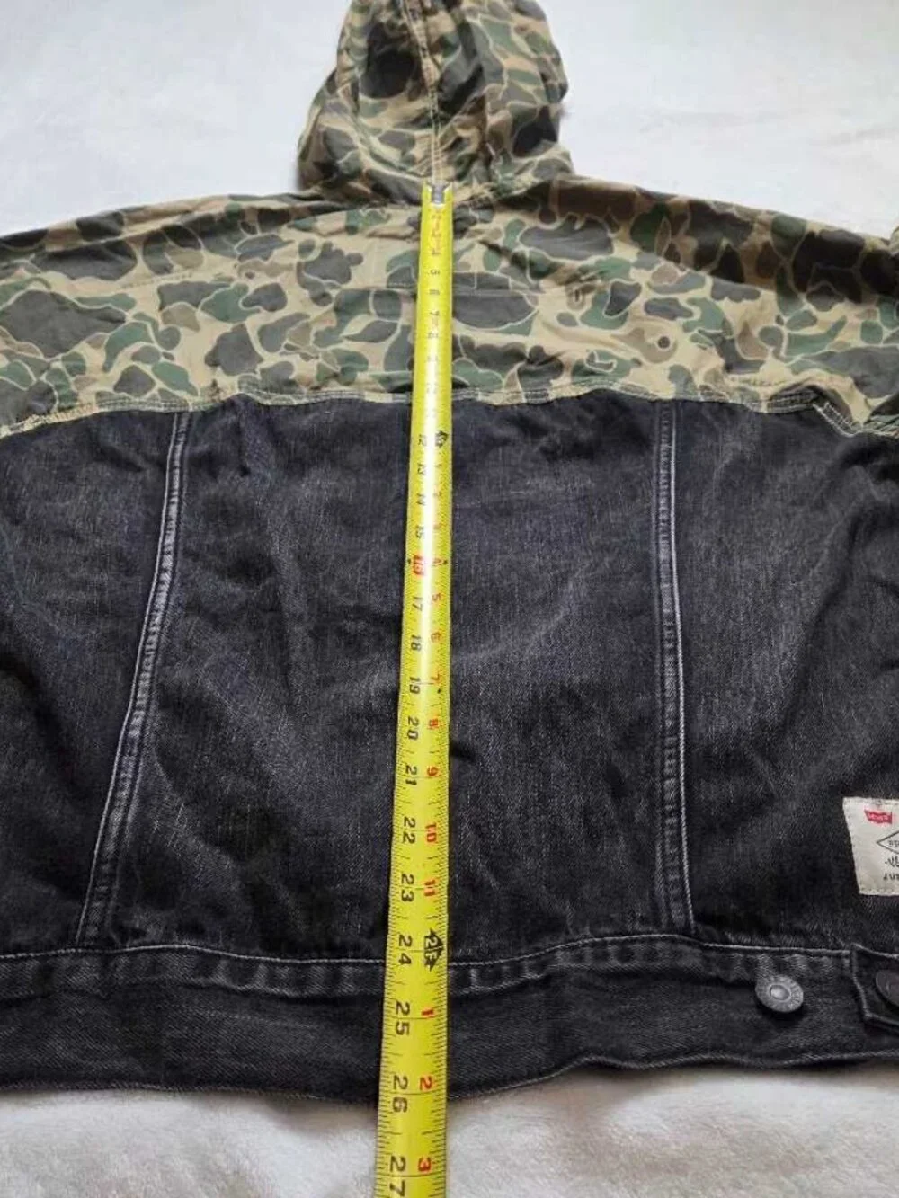 New L Levi's x Justin Timberlake Fresh Leaves hybrid camo hooded trucker jacket